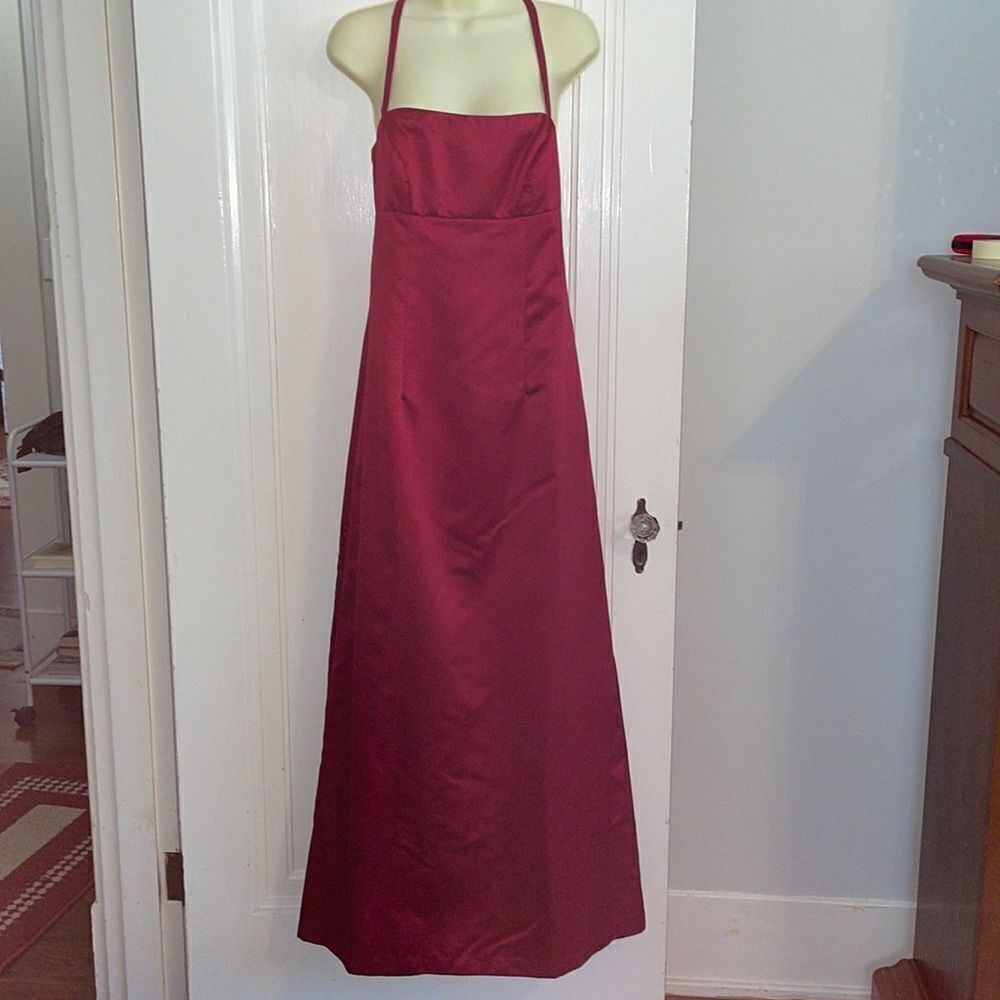 Vtg 90s Cache maroon strappy party or prom dress